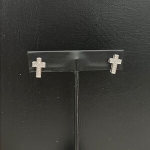 Silver Cross Stud Earrings
